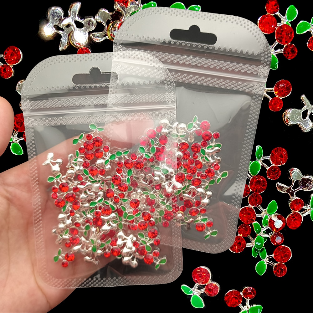 Nail Art Red Cherry - 20pcs/bag Cherry Aolly Nail Charms Red/Pink