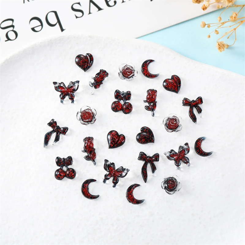 Nail Art Vampire - 50pcs Vampire Nails Accessories Mixed Resin