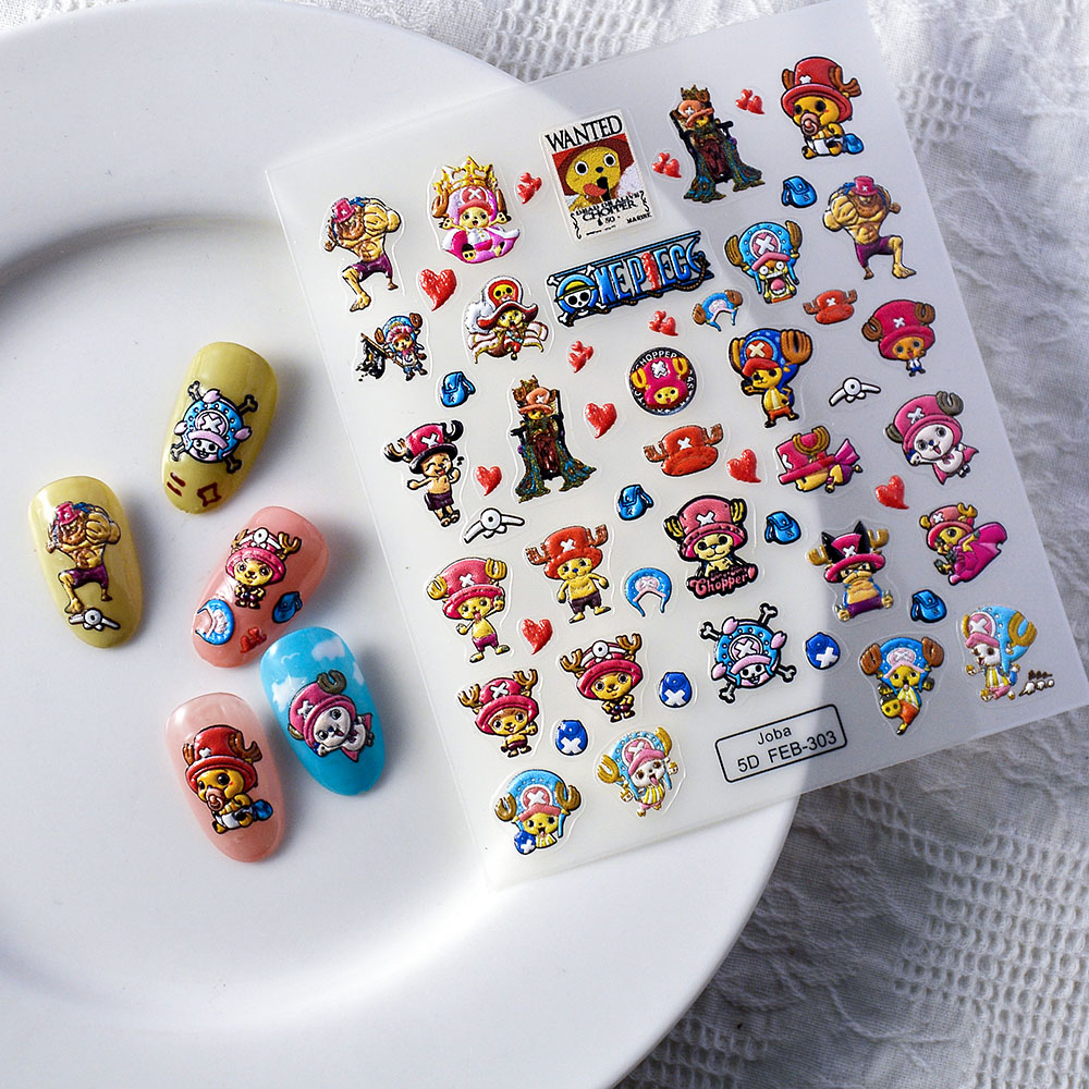 Nail Art Zoro One Piece - 1PCS One Piece Cartoon Nail Stickers