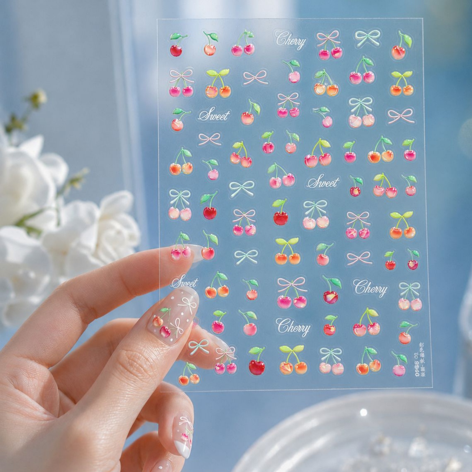 Nail Art Red Cherry - Cute Jelly 5D Nail Art Stickers