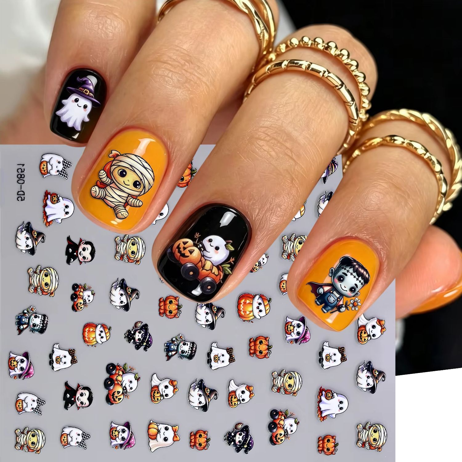 Nail Art Vampire - 5D Emboss Halloween Nail Art Stickers