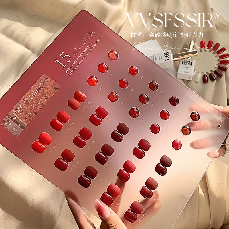 Nail Art Red Cherry - VVSFSSIR Nail 15 Colors Red Gel