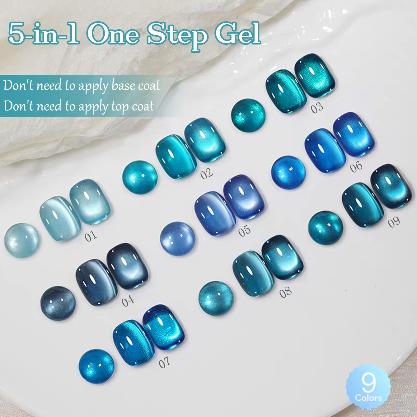 1pcs SHAKA Sapphire Glass Bead - đánh giá và giá Nail Art Ice Blue