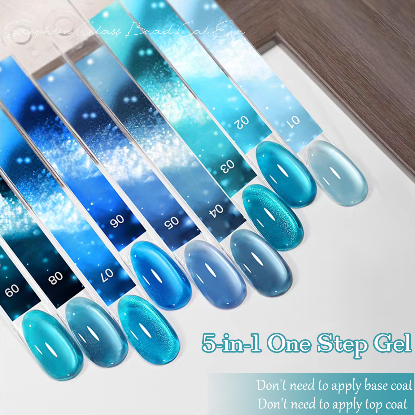 1pcs SHAKA Sapphire Glass Bead - đánh giá và giá Nail Art Ice Blue