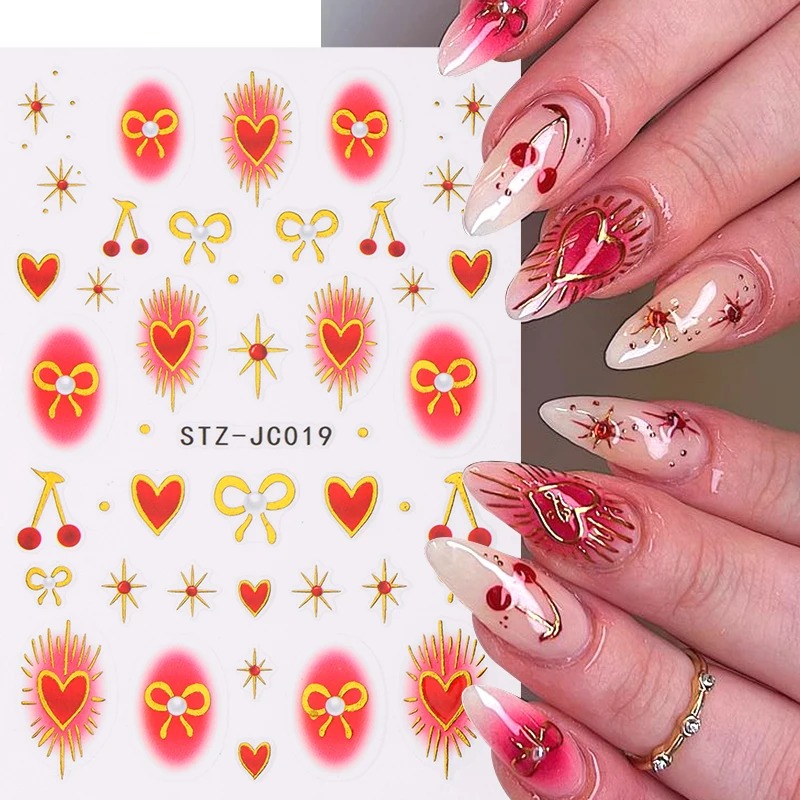 Y2K Bronzing Heart Blusher Sti - đánh giá và giá Nail Art Red Cherry