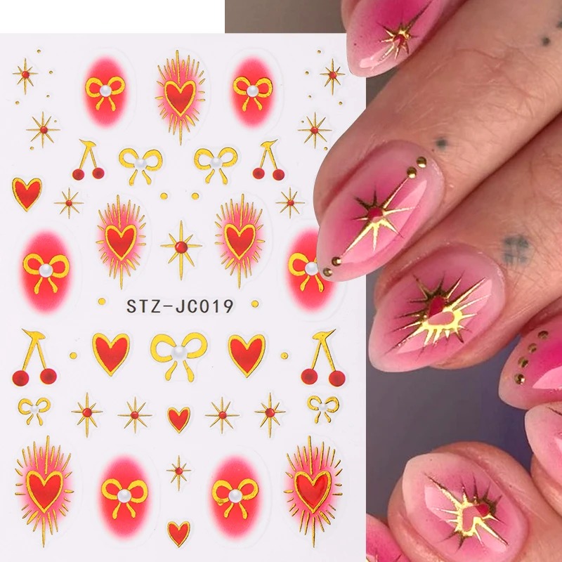 Y2K Bronzing Heart Blusher Sti - đánh giá và giá Nail Art Red Cherry