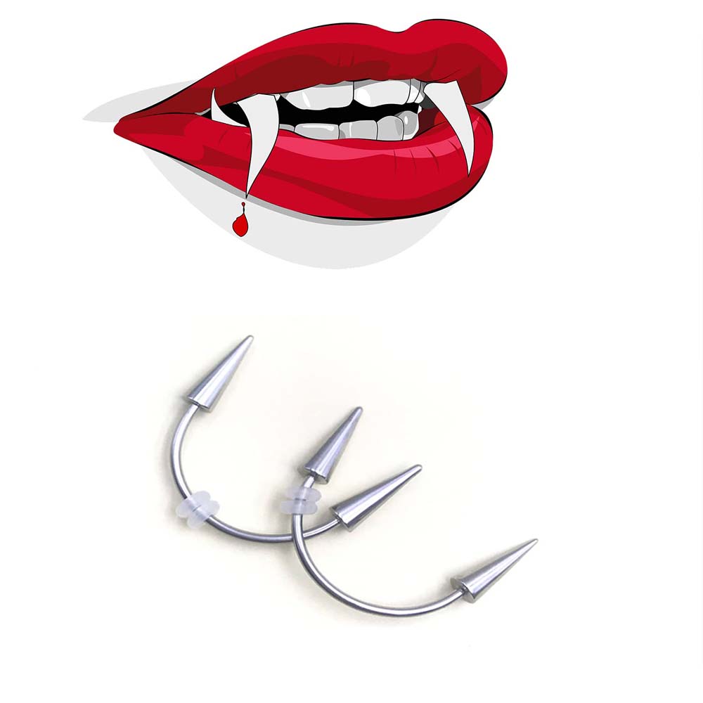 2 Chiếc Nụ Cười Xuyên Răng Hổ  - đánh giá và giá Nail Art Vampire