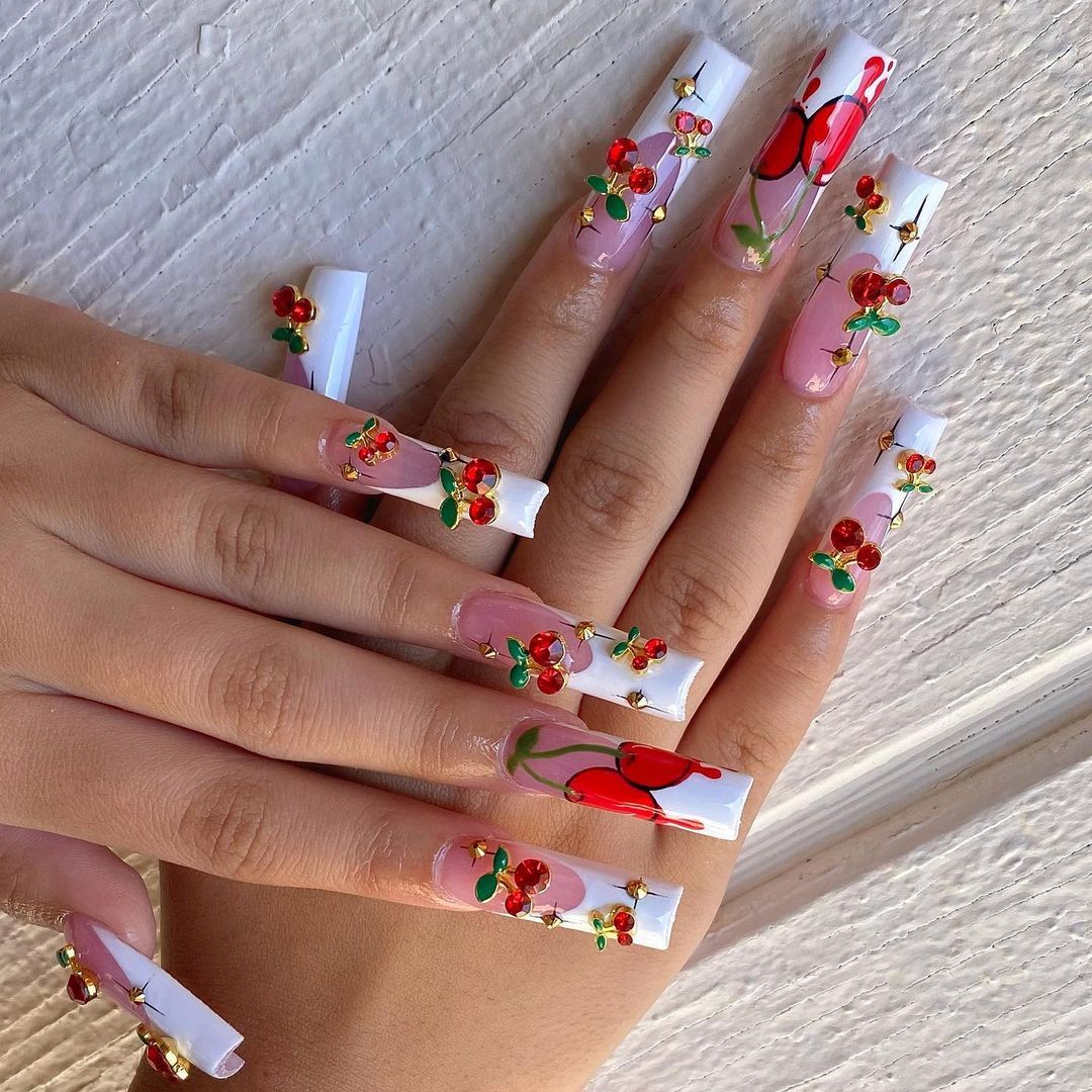 20pcs/bag Cherry Aolly Nail Ch - đánh giá và giá Nail Art Red Cherry