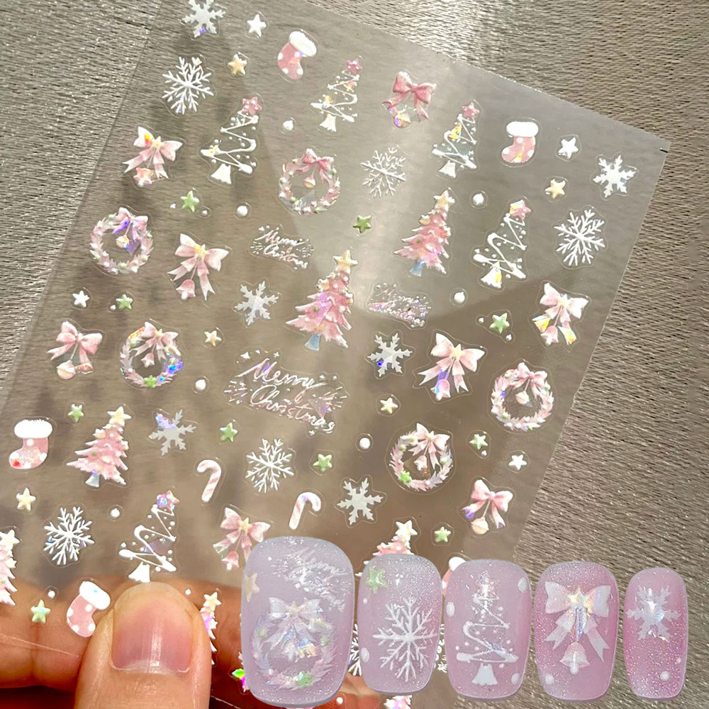 1pcs Aurora Pink Christmas Tre - đánh giá và giá Nail Art Xmas Tree