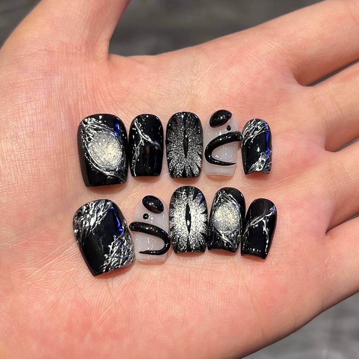 10pcs Black Cute Cat Handmade  - đánh giá và giá Nail Art Eye Cat