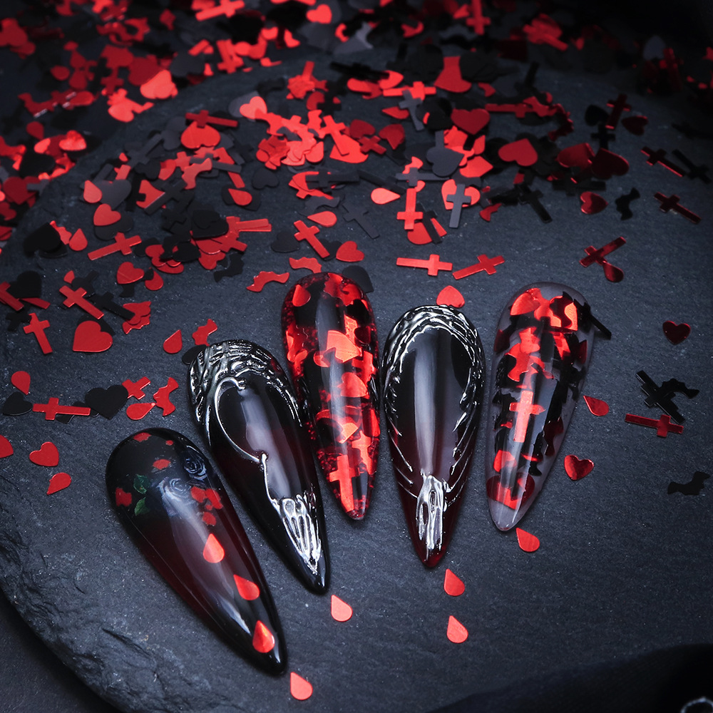 Halloween Nail Sequins 5g –Bat - đánh giá và giá Nail Art Vampire