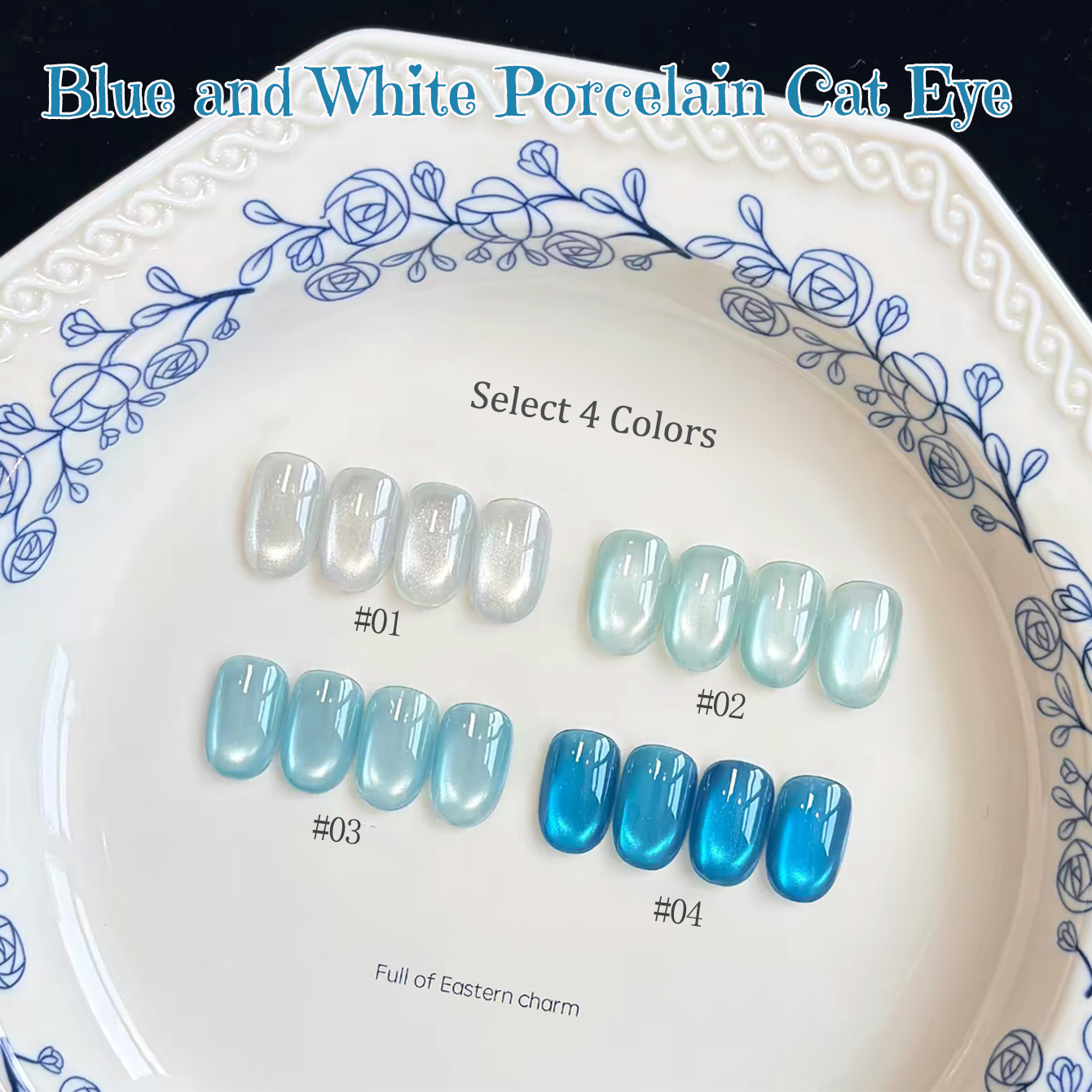 1pcs TC Blue And White Porcela - đánh giá và giá Nail Art Ice Blue