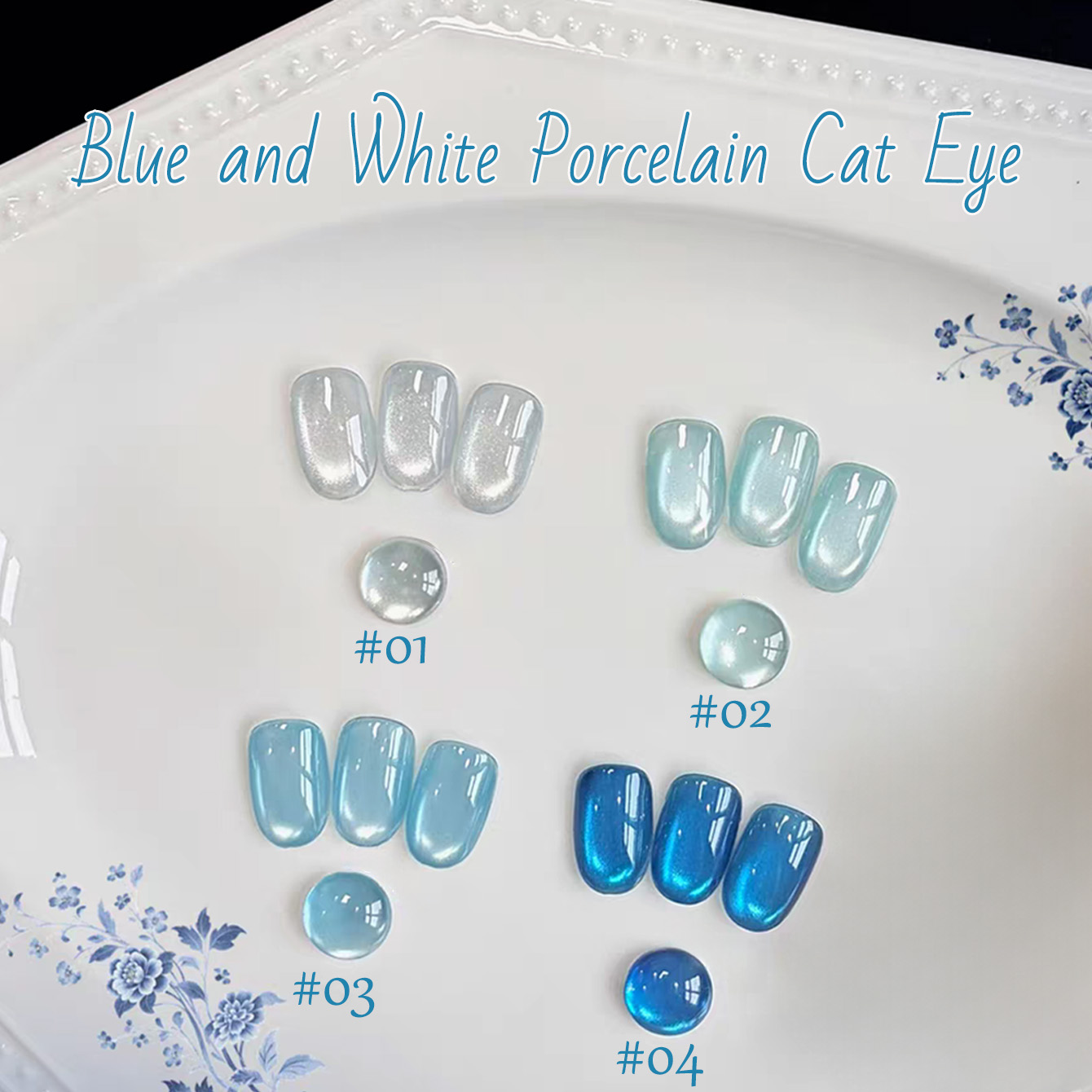 1pcs TC Blue And White Porcela - đánh giá và giá Nail Art Ice Blue