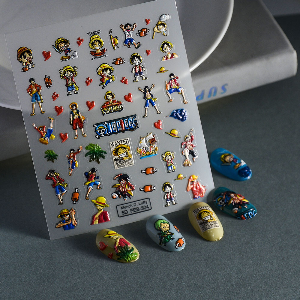 1PCS 5D One Piece Nail Sticker - đánh giá và giá Nail Art Zoro One Piece