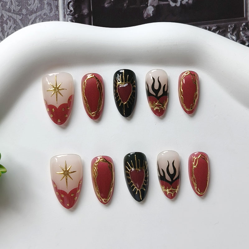 10Pcs/set Nude Pink Gradient S - đánh giá và giá Nail Art Eye Cat