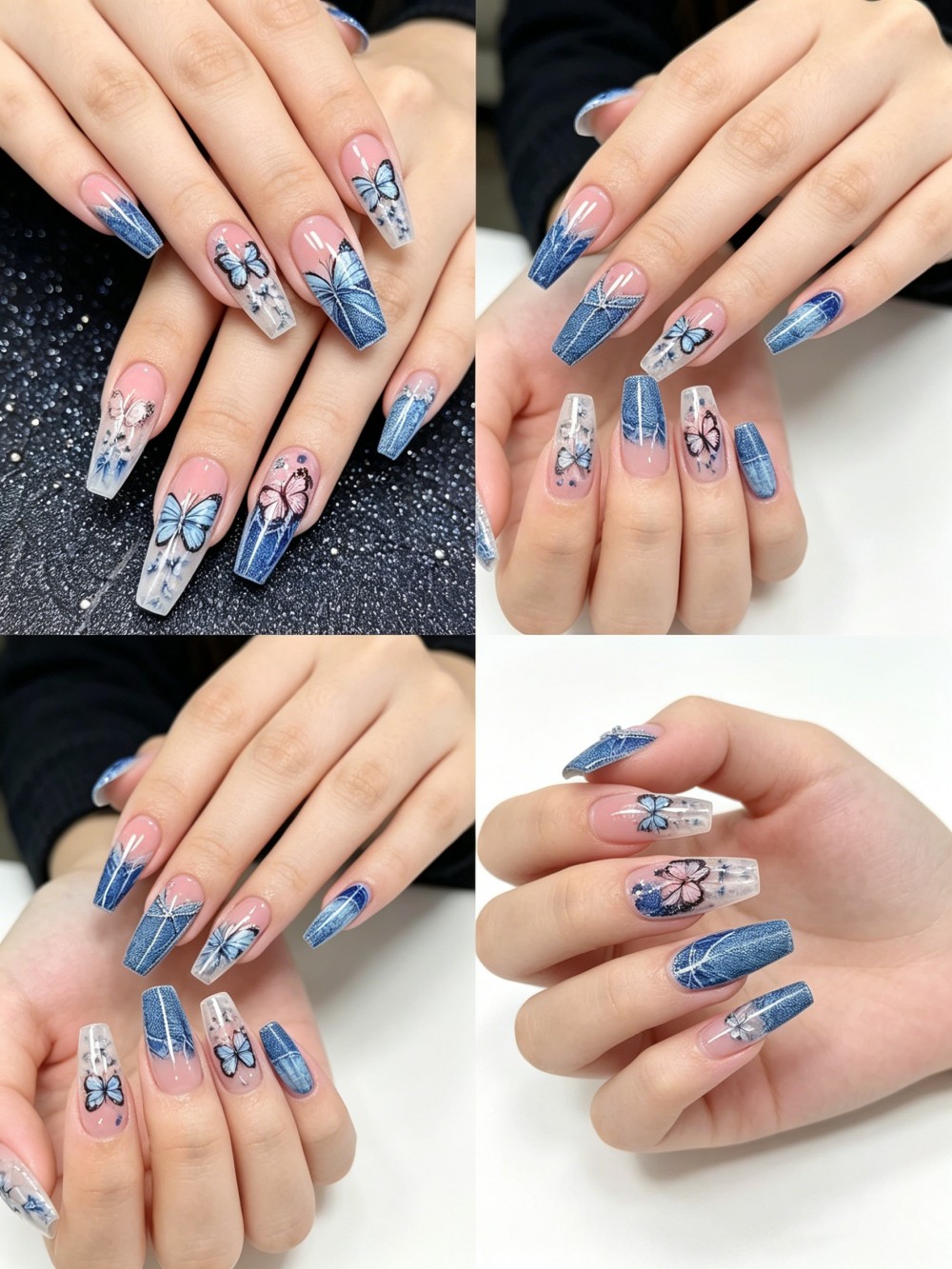 24pcs Spring Butterfly Press O - đánh giá và giá Nail Art Denim