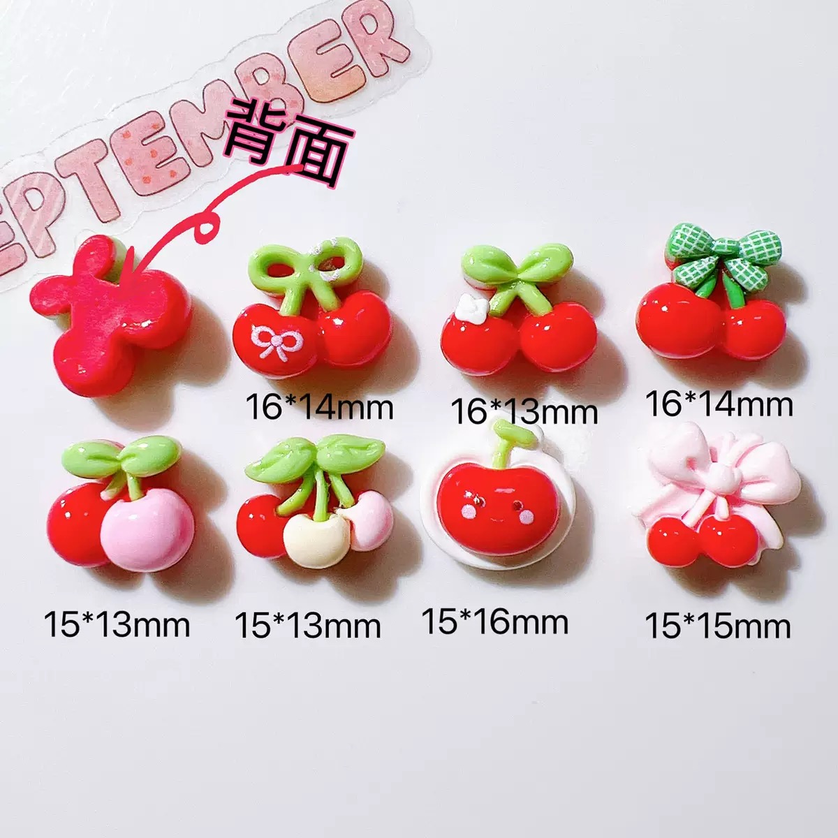 20Pcs Cute Mini cartoon with v - đánh giá và giá Nail Art Red Cherry