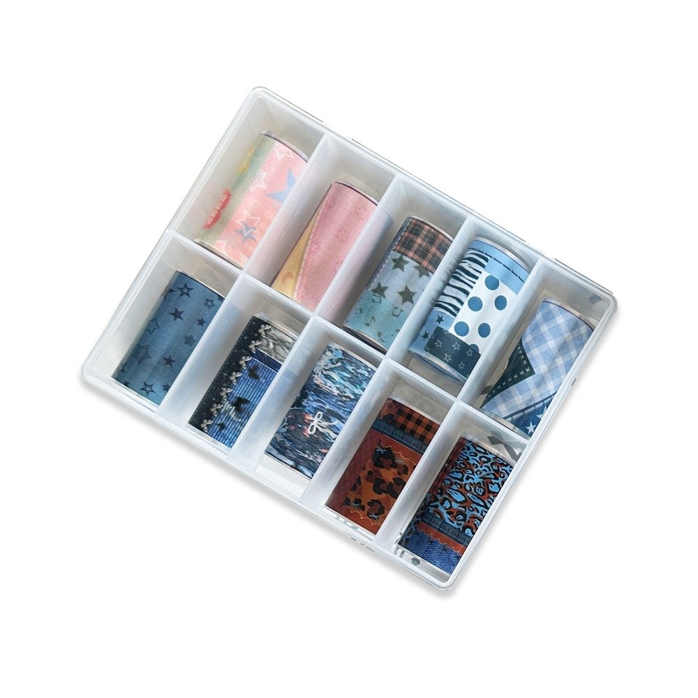 10Rolls Colorful Nail Foils Tr - đánh giá và giá Nail Art Denim