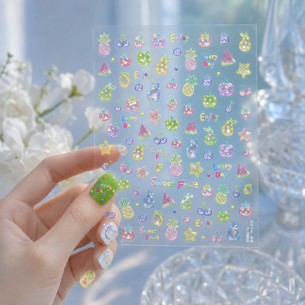 Cute Jelly 5D Nail Art Sticker - đánh giá và giá Nail Art Red Cherry