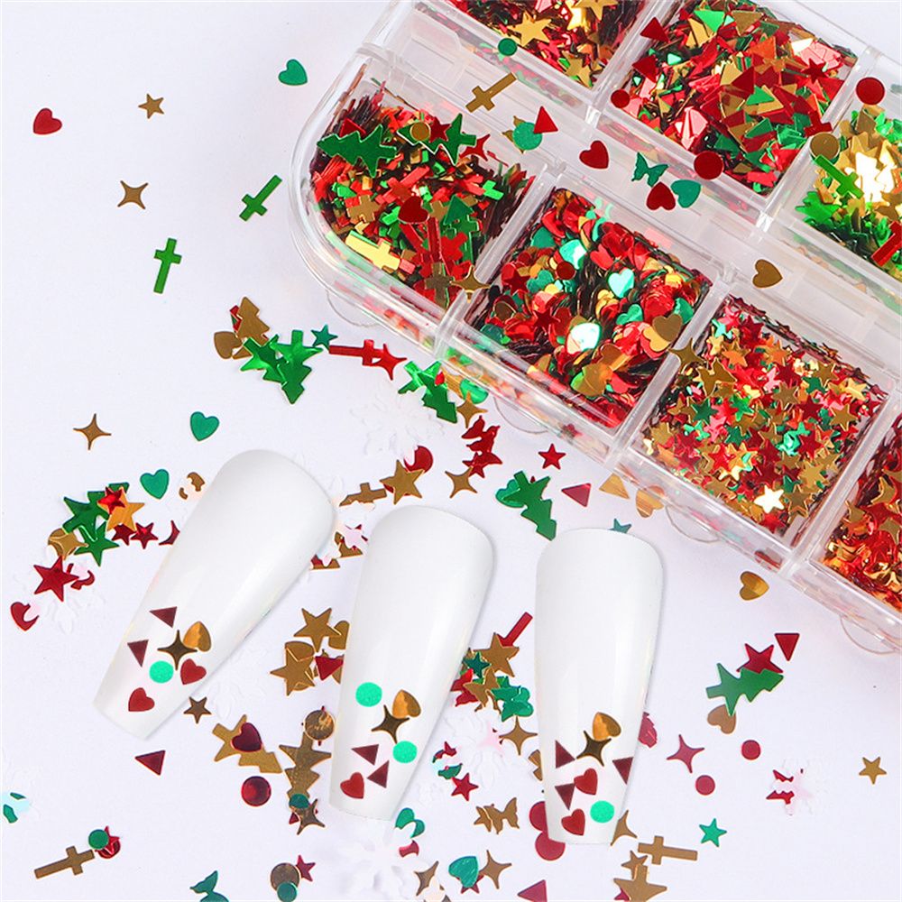 Nail Flakes Metal Slices Thin  - đánh giá và giá Nail Art Xmas Tree