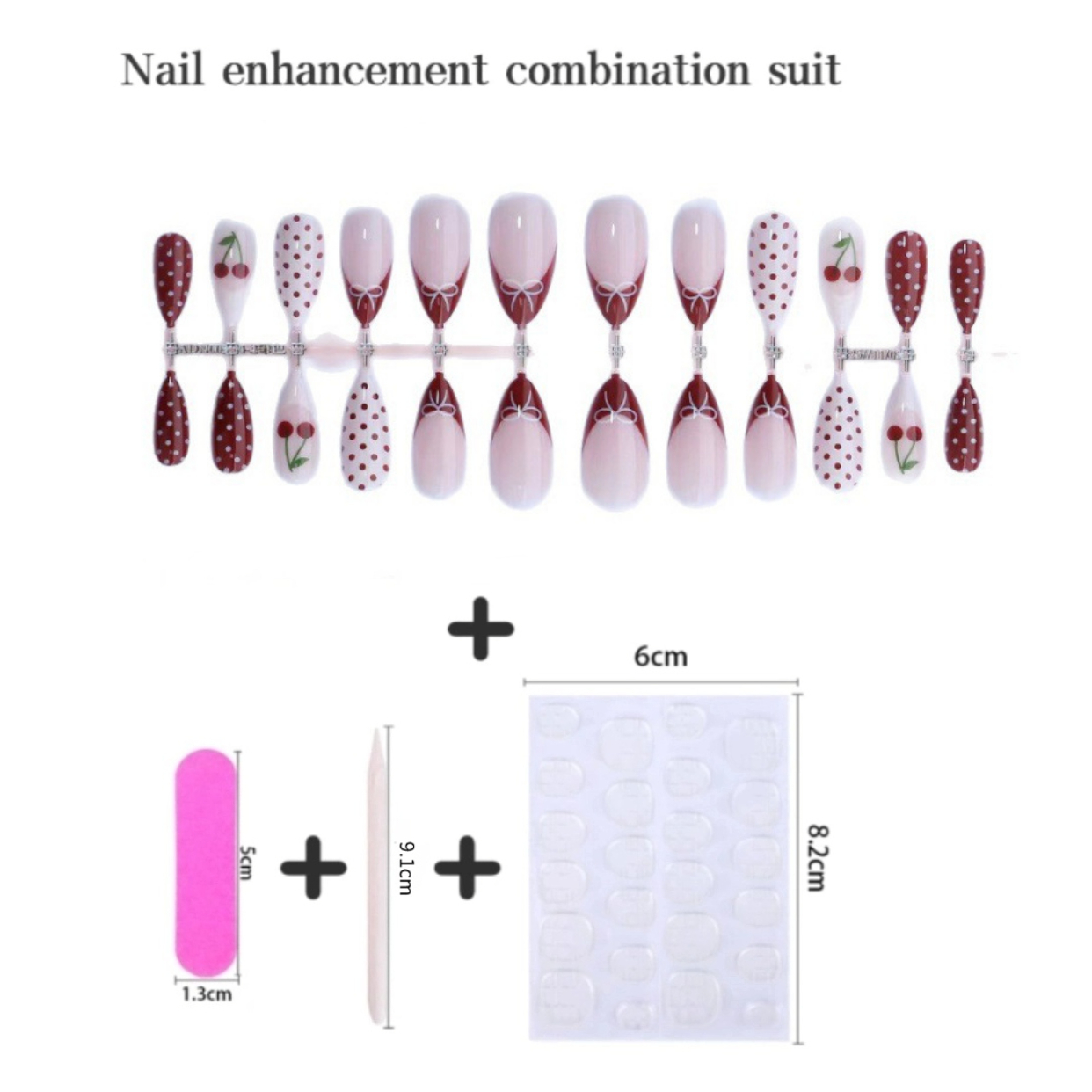 24PCS Fanshion Red French Pres - đánh giá và giá Nail Art Red Cherry