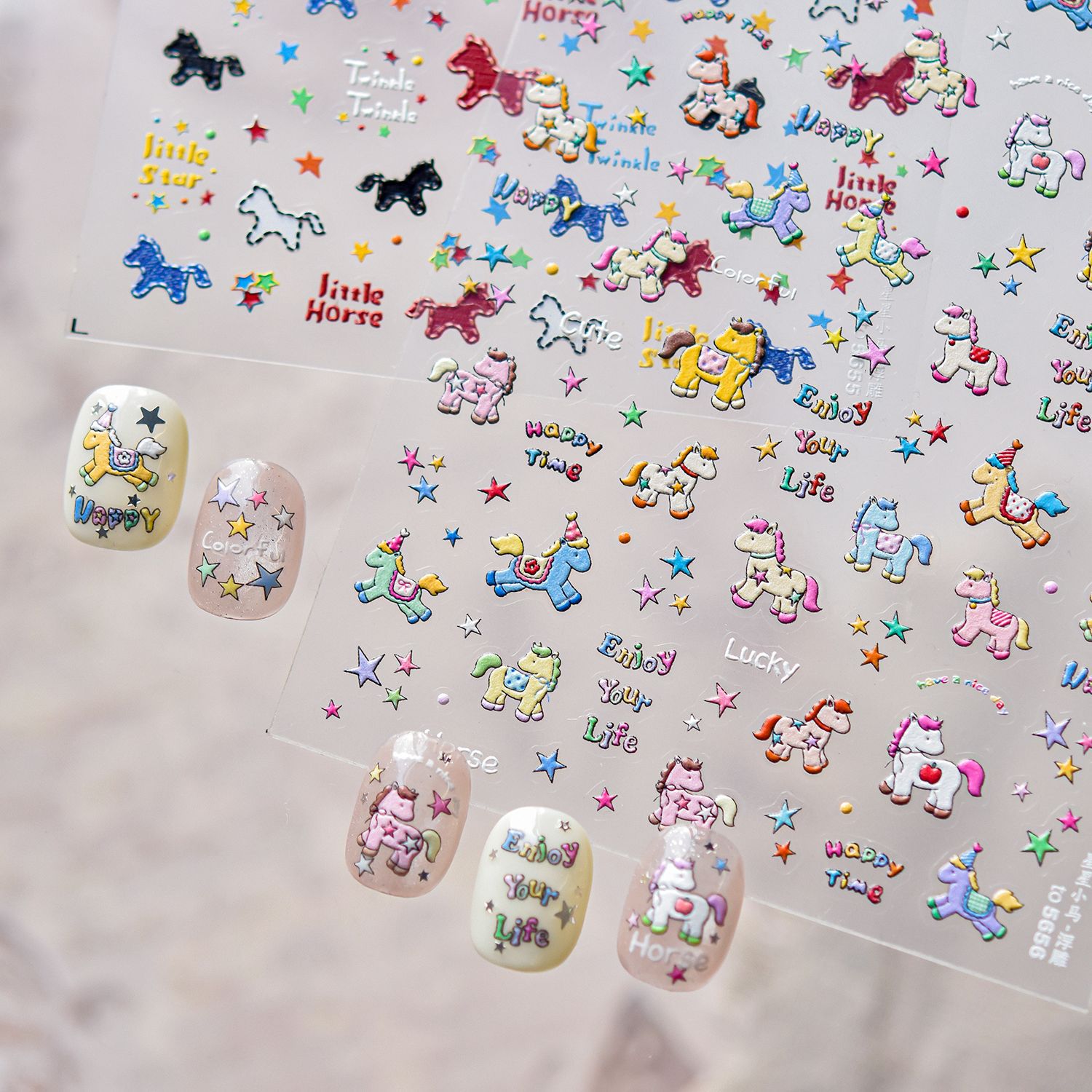 Retro Denim Pony Horse Patchwo - đánh giá và giá Nail Art Denim