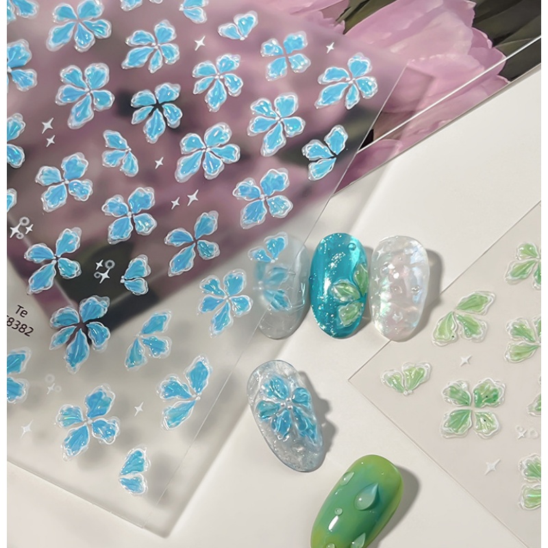 Ice-transparent feel green blu - đánh giá và giá Nail Art Ice Blue