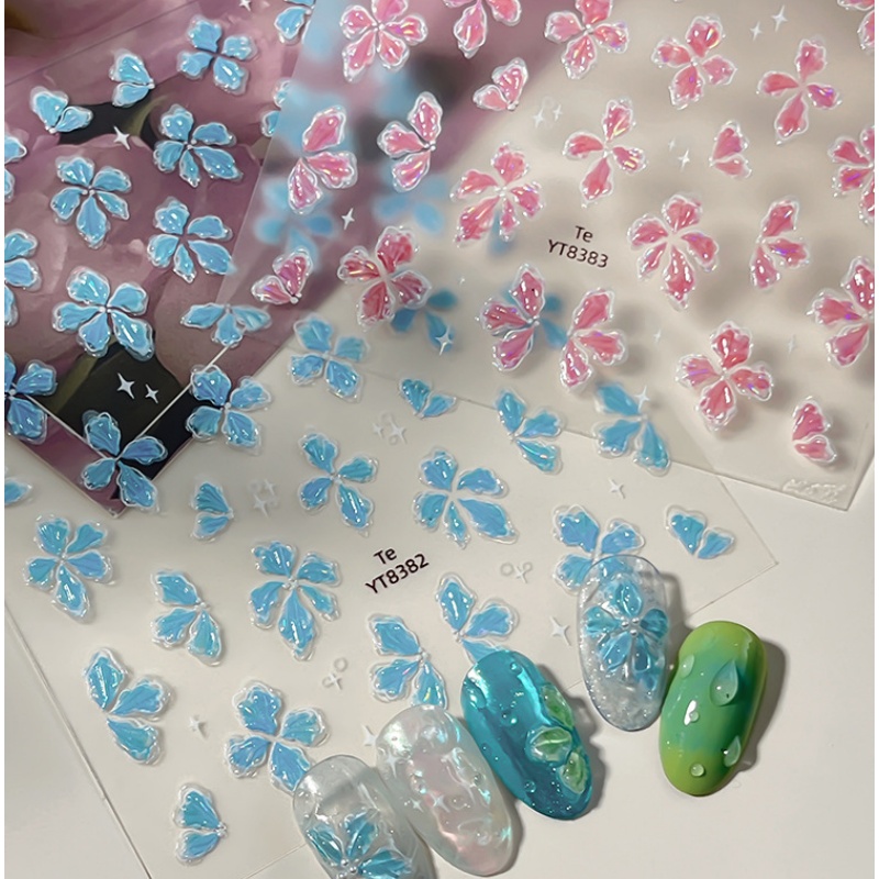 Ice-transparent feel green blu - đánh giá và giá Nail Art Ice Blue