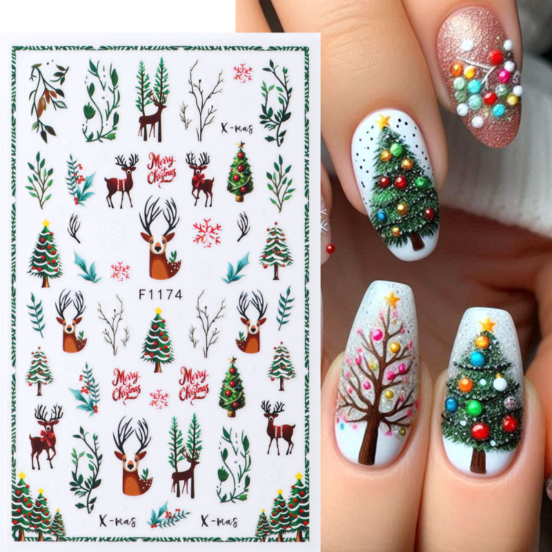 2pcs Festive Christmas Nail St - đánh giá và giá Nail Art Xmas Tree