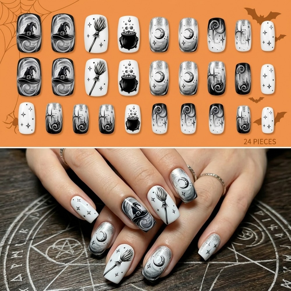24PCS Halloween Long Stiletto  - đánh giá và giá Nail Art Vampire
