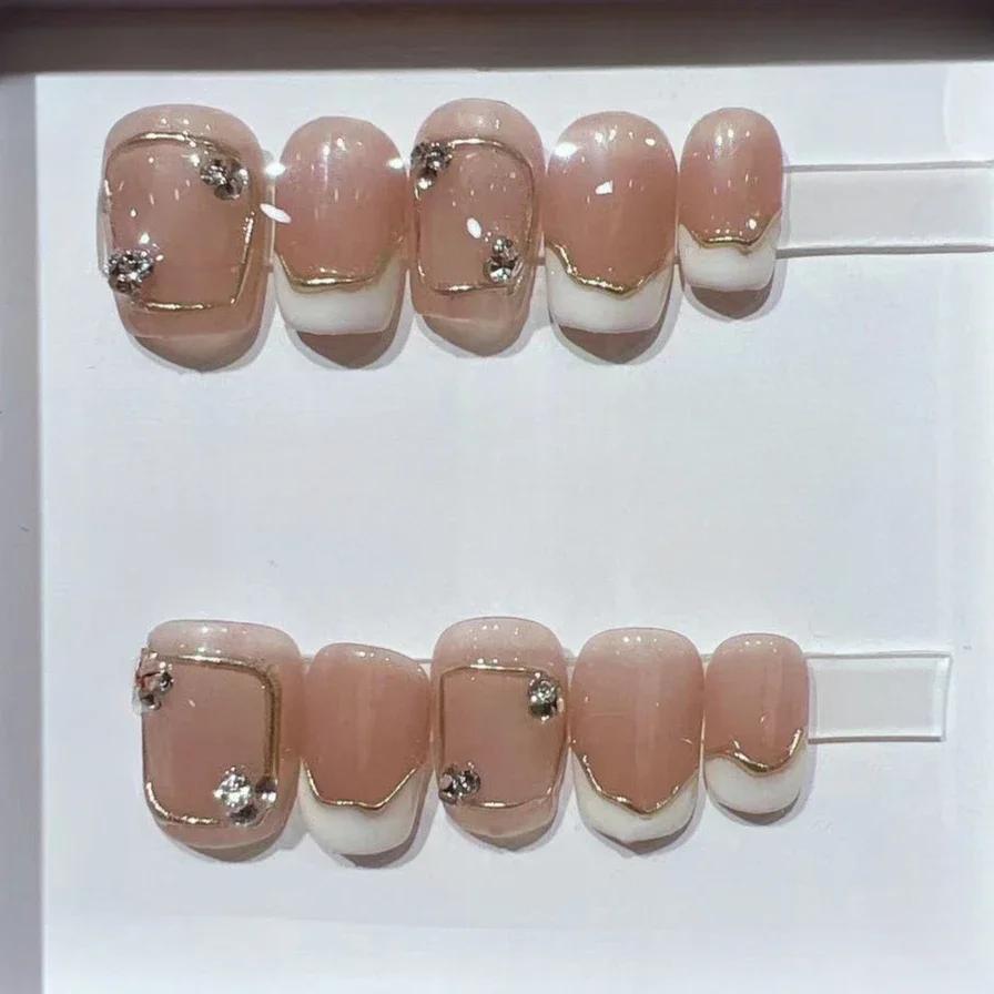 10Pcs Short Square French Hand - đánh giá và giá Nail Art Eye Cat