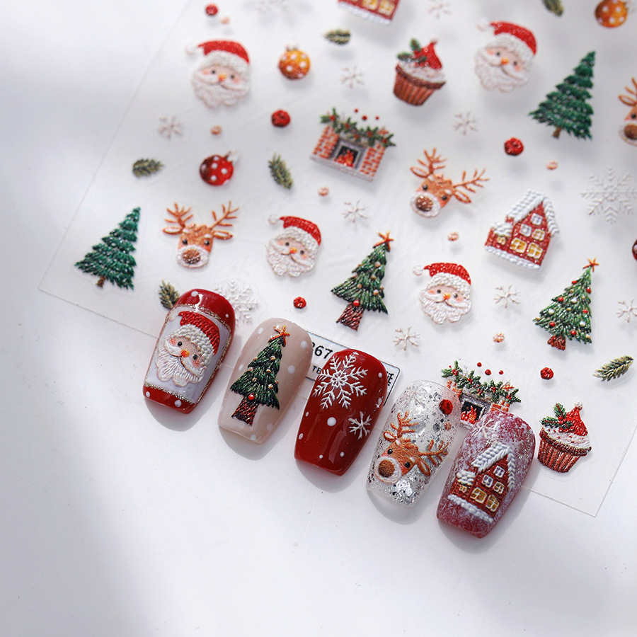 Cute Christmas Bear & Gingerbr - đánh giá và giá Nail Art Xmas Tree