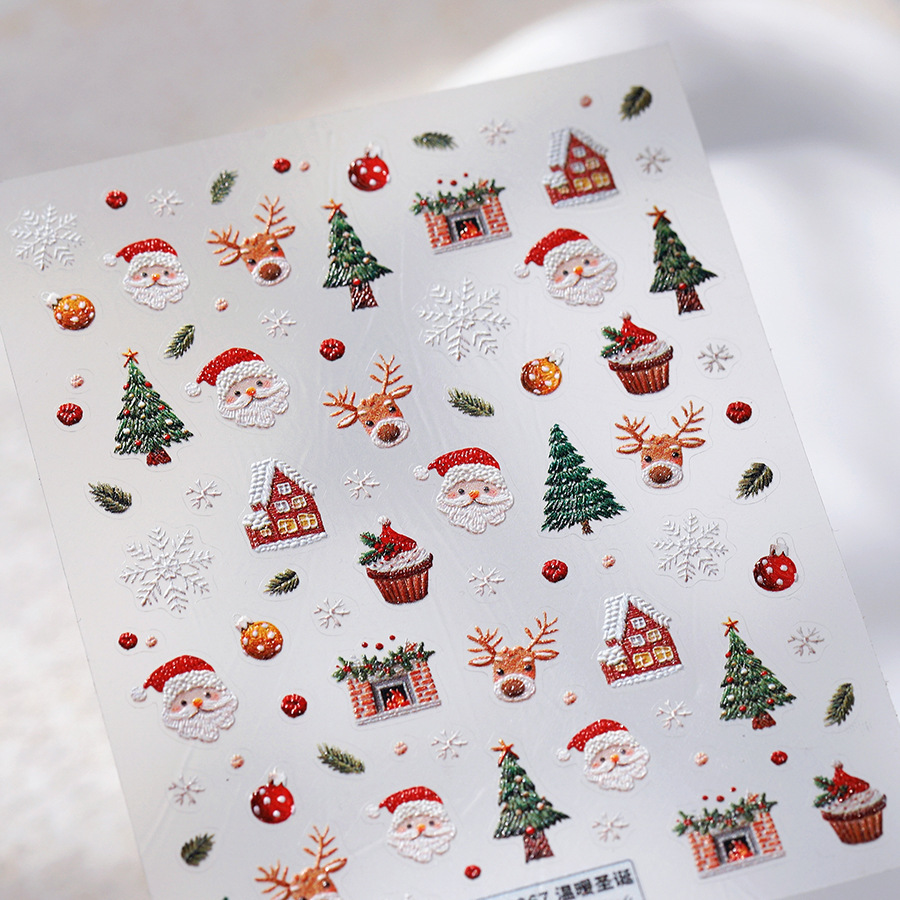 Cute Christmas Bear & Gingerbr - đánh giá và giá Nail Art Xmas Tree