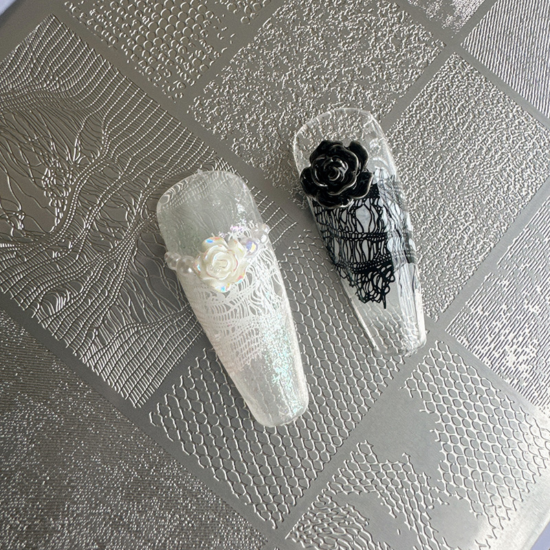 NAIL ART STAMPING PLATES LACE  - đánh giá và giá Nail Art Denim