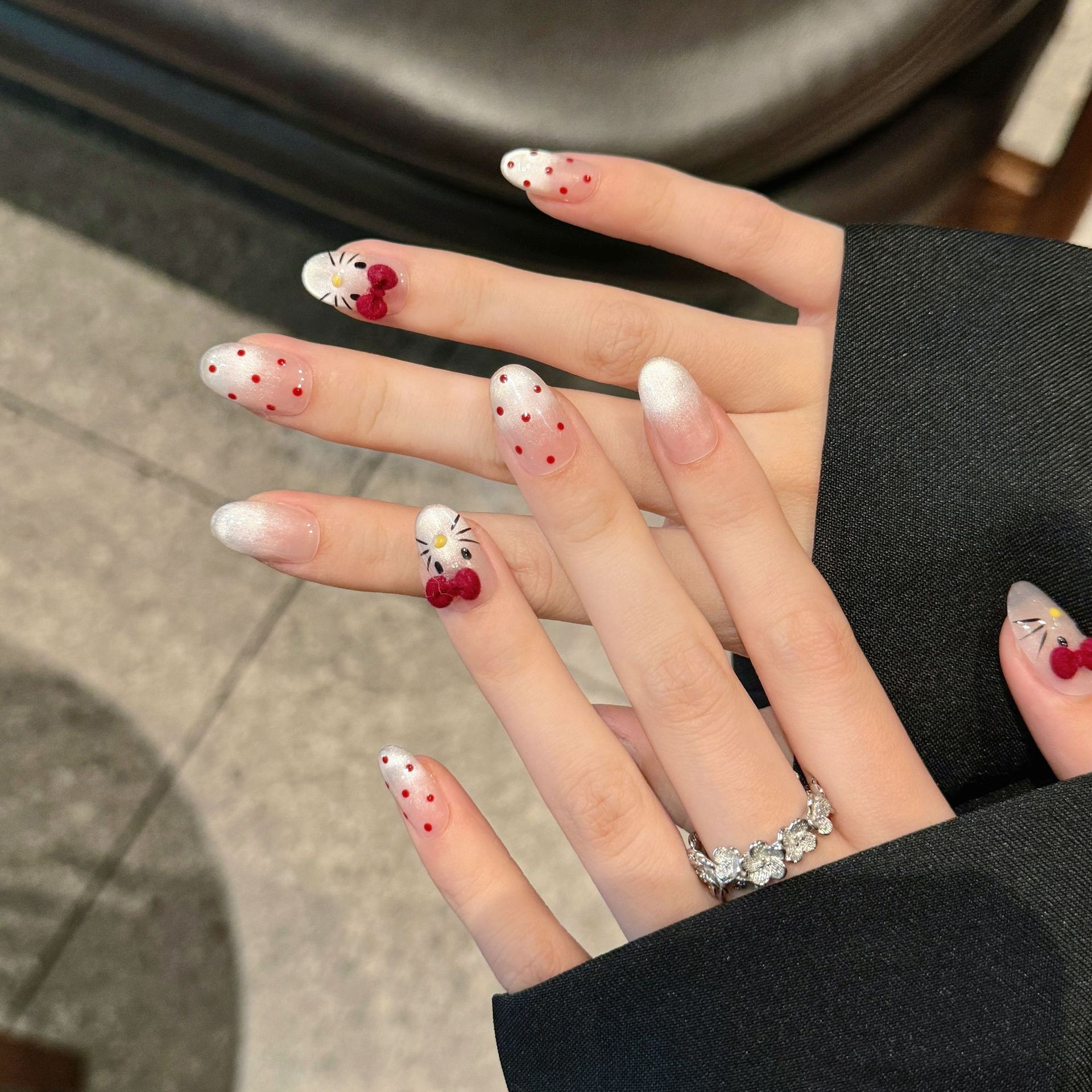10pcs Pure Hand Pressed Oval N - đánh giá và giá Nail Art Eye Cat