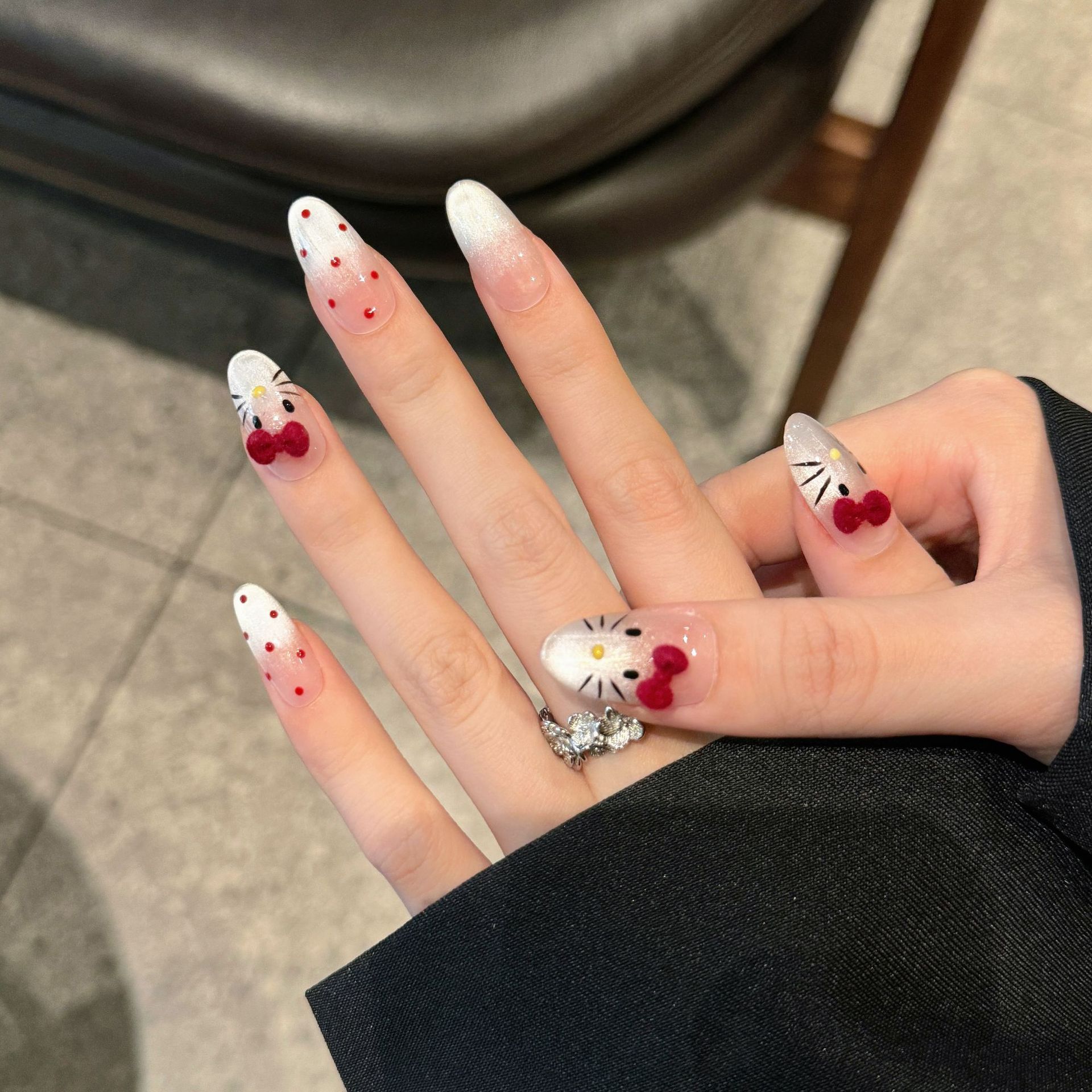 10pcs Pure Hand Pressed Oval N - đánh giá và giá Nail Art Eye Cat