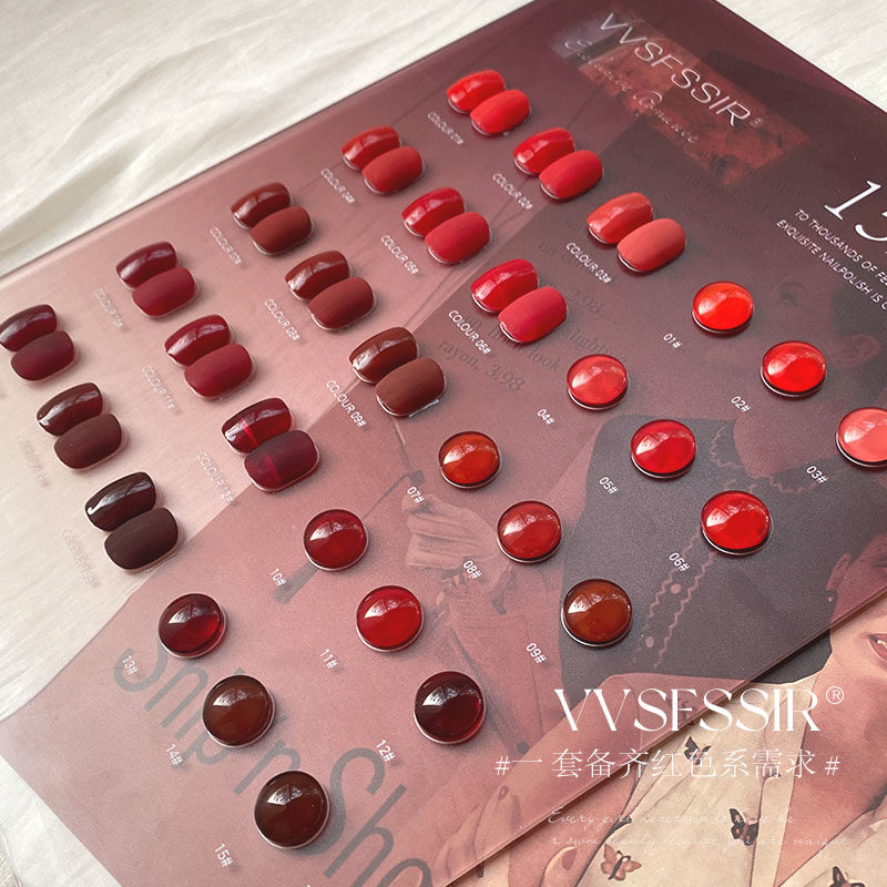 VVSFSSIR Nail 15 Colors Red Ge - đánh giá và giá Nail Art Red Cherry