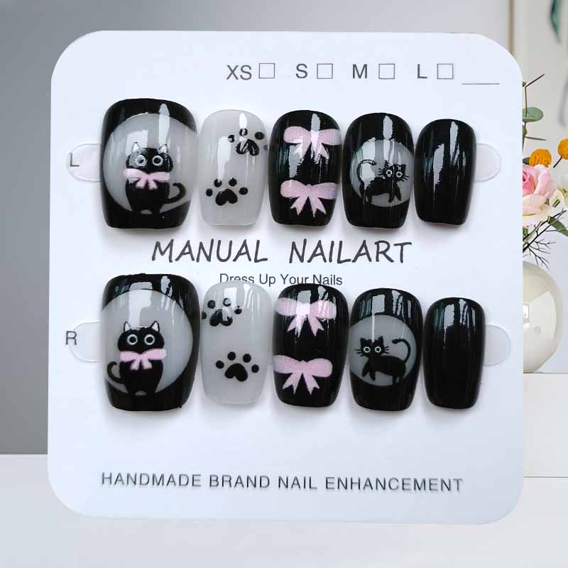 10Pcs Cute Cartoon Black Cat a - đánh giá và giá Nail Art Eye Cat