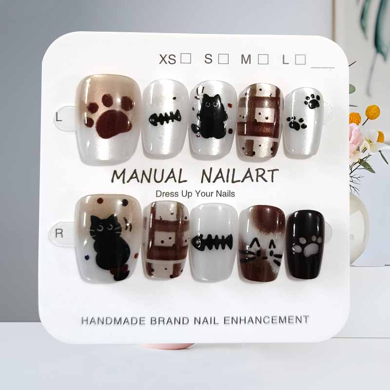 10Pcs Cute Cartoon Black Cat a - đánh giá và giá Nail Art Eye Cat