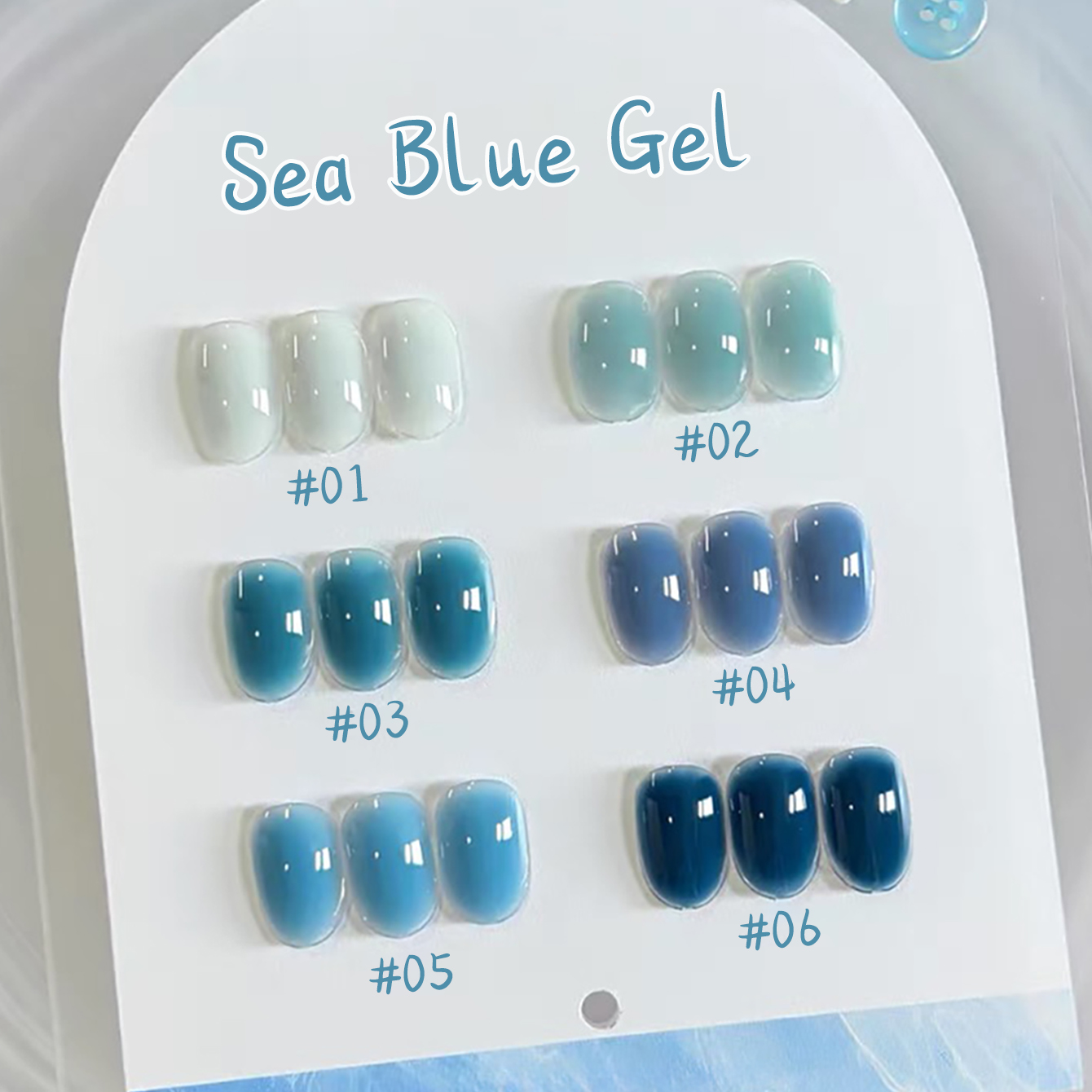 1-10pcs WS Ice Transparent Blu - đánh giá và giá Nail Art Ice Blue