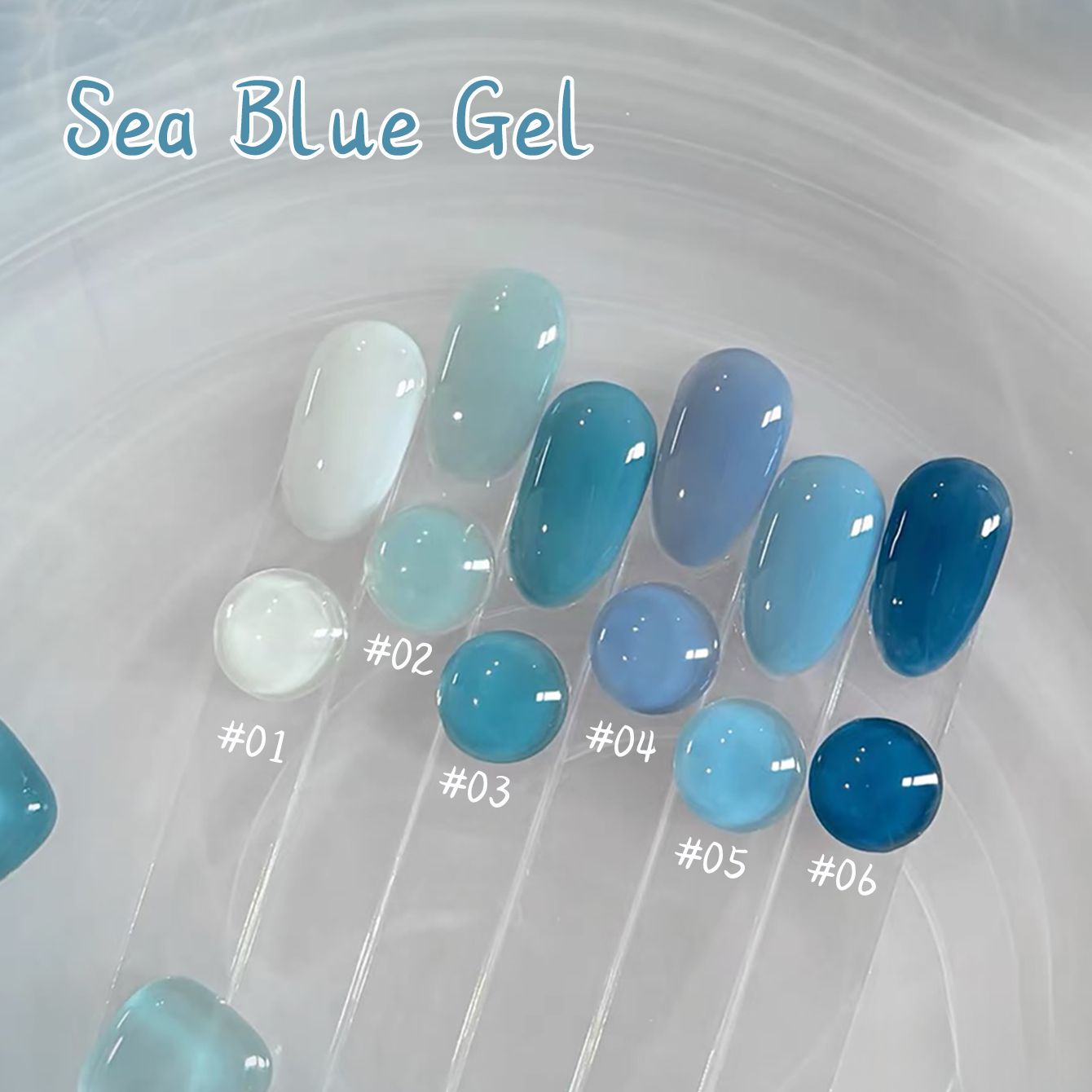 1-10pcs WS Ice Transparent Blu - đánh giá và giá Nail Art Ice Blue