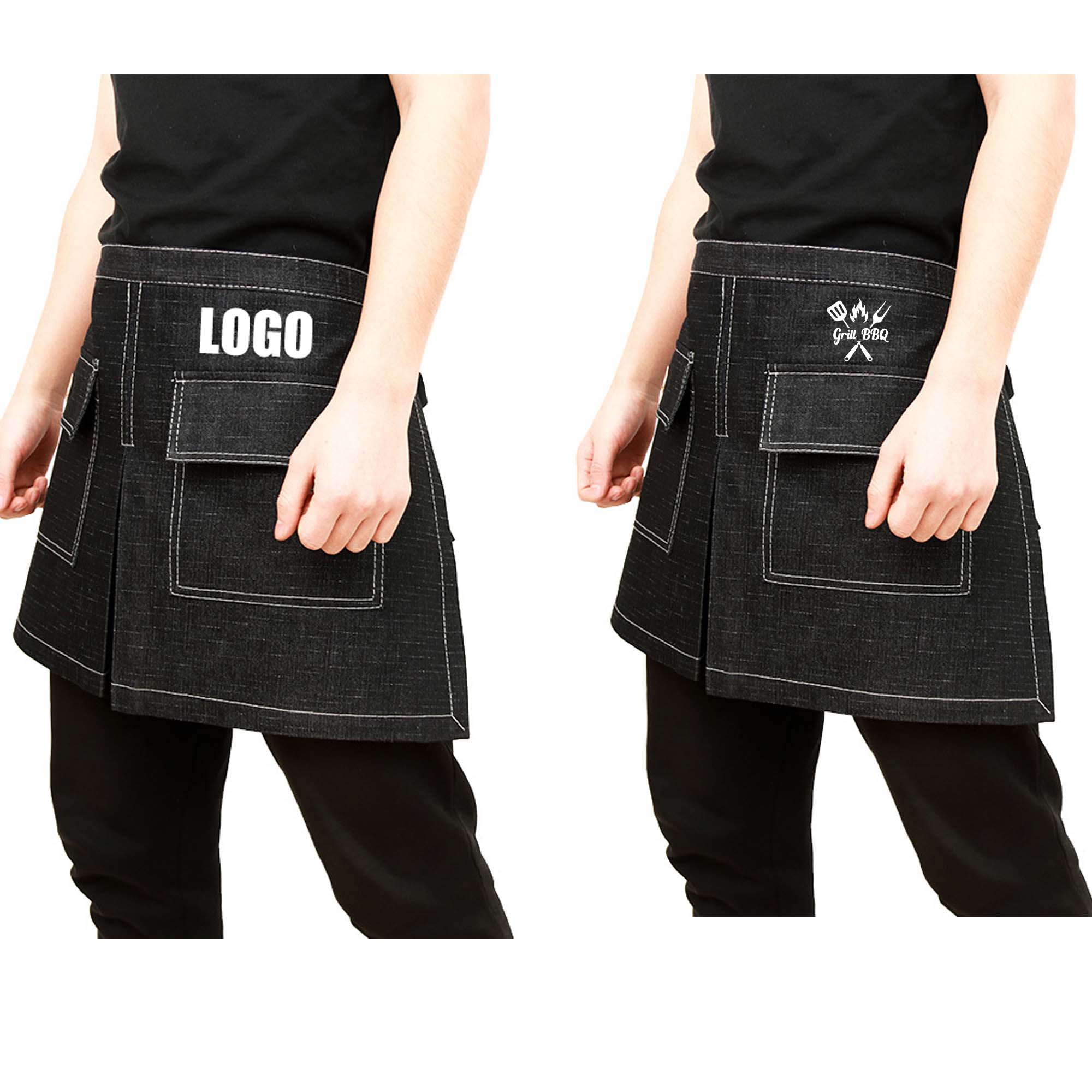 Bust Apron Printed Lettering R - đánh giá và giá Nail Art Denim