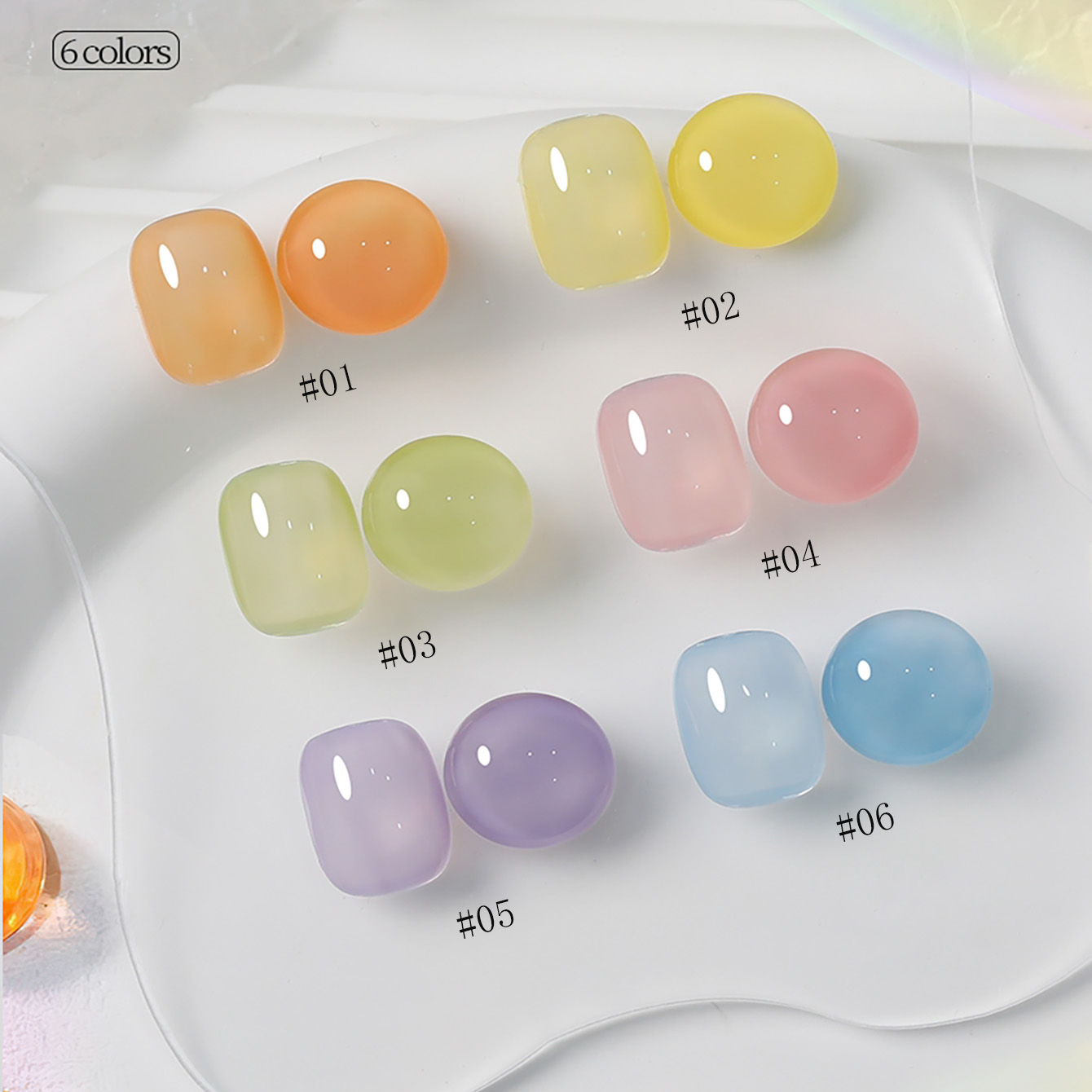 1-6pcs PSK New Macaron Candy O - đánh giá và giá Nail Art Ice Blue