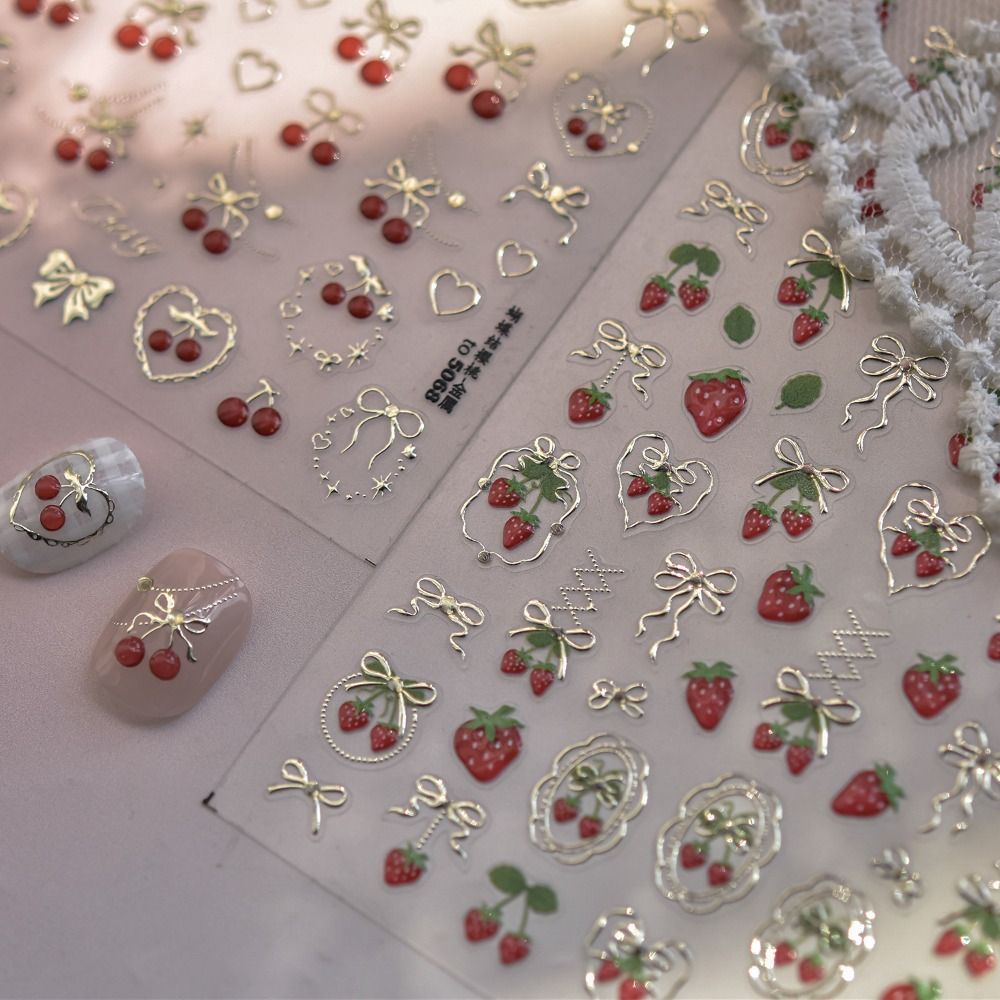 Lovely 5D Nail Art Stickers Bo - đánh giá và giá Nail Art Red Cherry